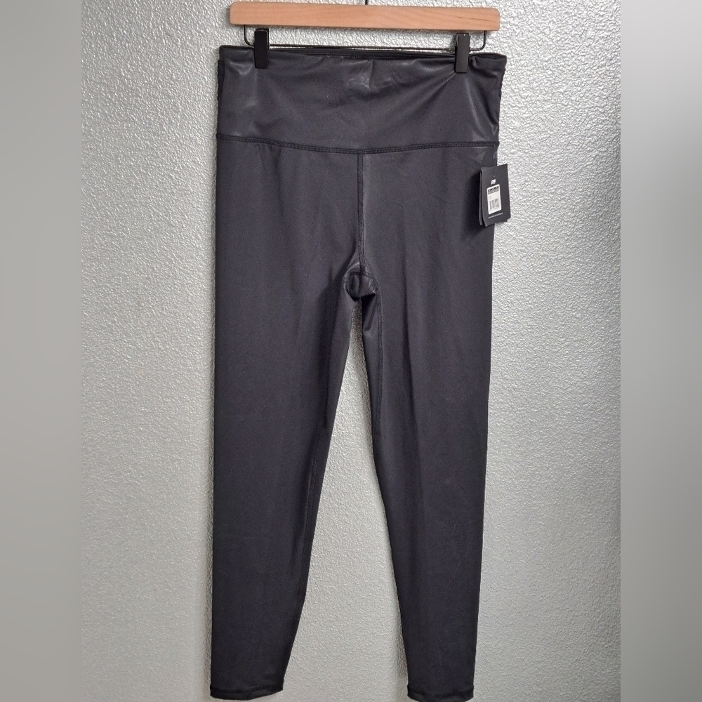 NWT Cycle House Shiny Black Workout Leggings Size XL